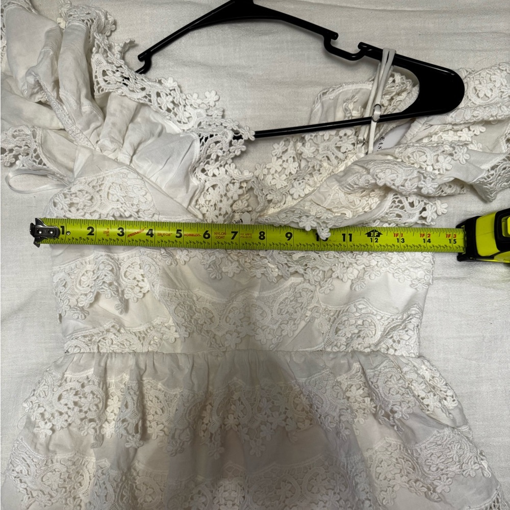 Lace Ruffle Maxi Dress in Ivory - Picture 8 of 11